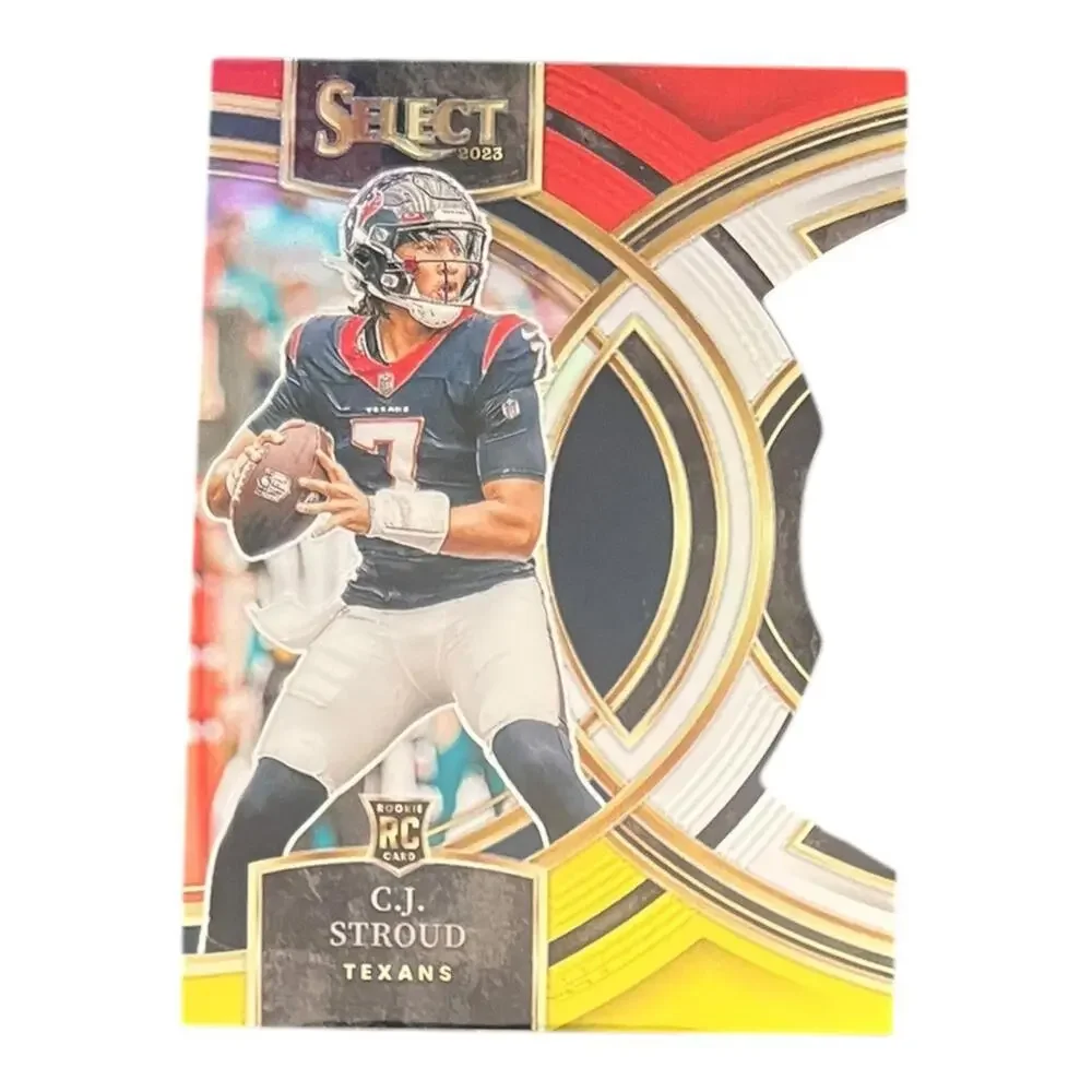 2023 Panini Select - Premier Level C.J. Stroud Red & Yellow Prizm Die-Cut (RC)